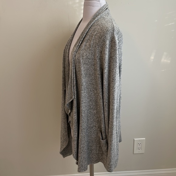 Joseph Ribkoff Heather Gray Open Draped Cardigan - Picture 5 of 8